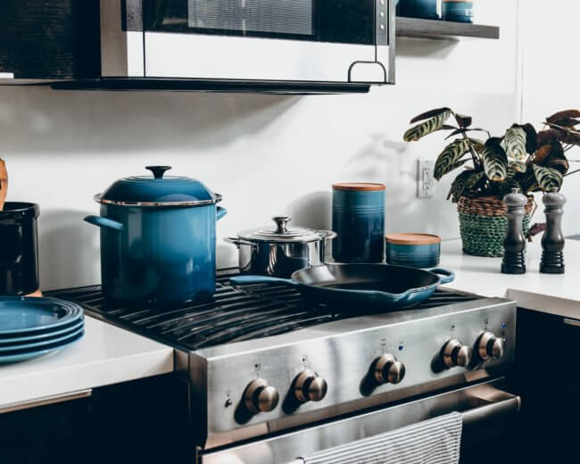 cooking pot on stove