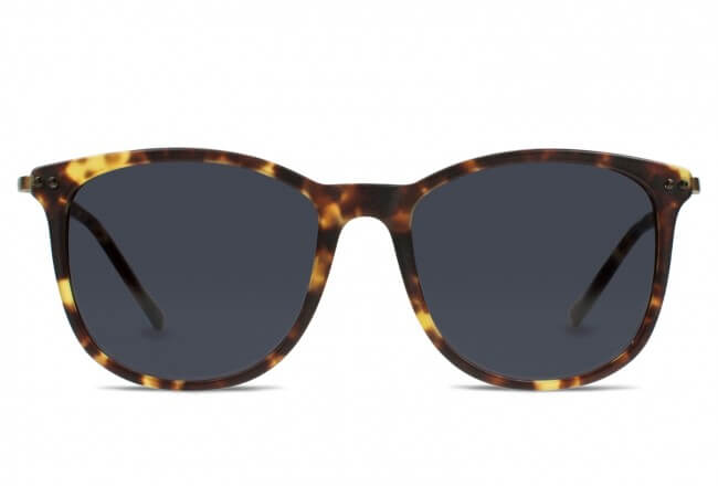 peace out square frame sunglasses in matte cognac tortoise